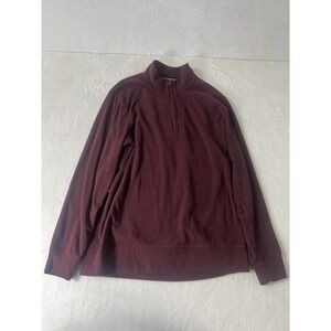 Original Weatherproof Vintage Mens Maroon Red Quarter Zip Sweater Large